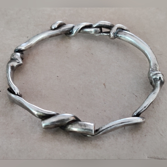 Vintage Sterling Silver Modernist Brutalist Bangle bracelet - Picture 1 of 12
